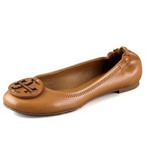 Tory Burch Reva Royal tan tumbled leather flats 9